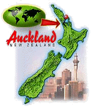 New Zealand map displaying where Auckland is.